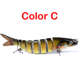 Pike Fishing Lures Artificial Multi Jointed Sections Hard Bait Trolling Pike Carp Fishing Tools (Color: C)